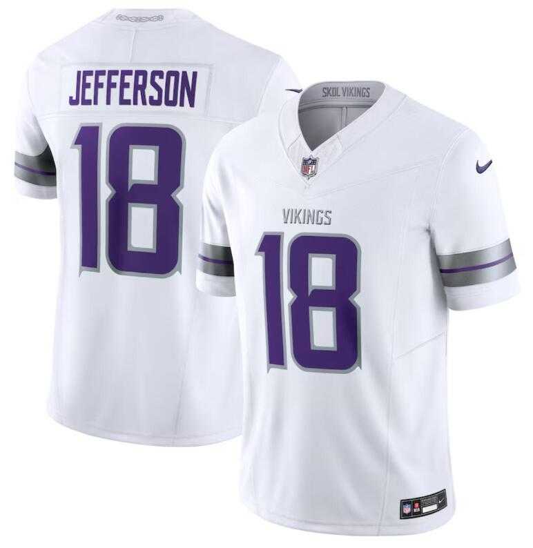 Men & Women & Youth Minnesota Vikings #18 Justin Jefferson White F.U.S.E. Winter Warrior Limited Stitched Jersey->minnesota vikings->NFL Jersey